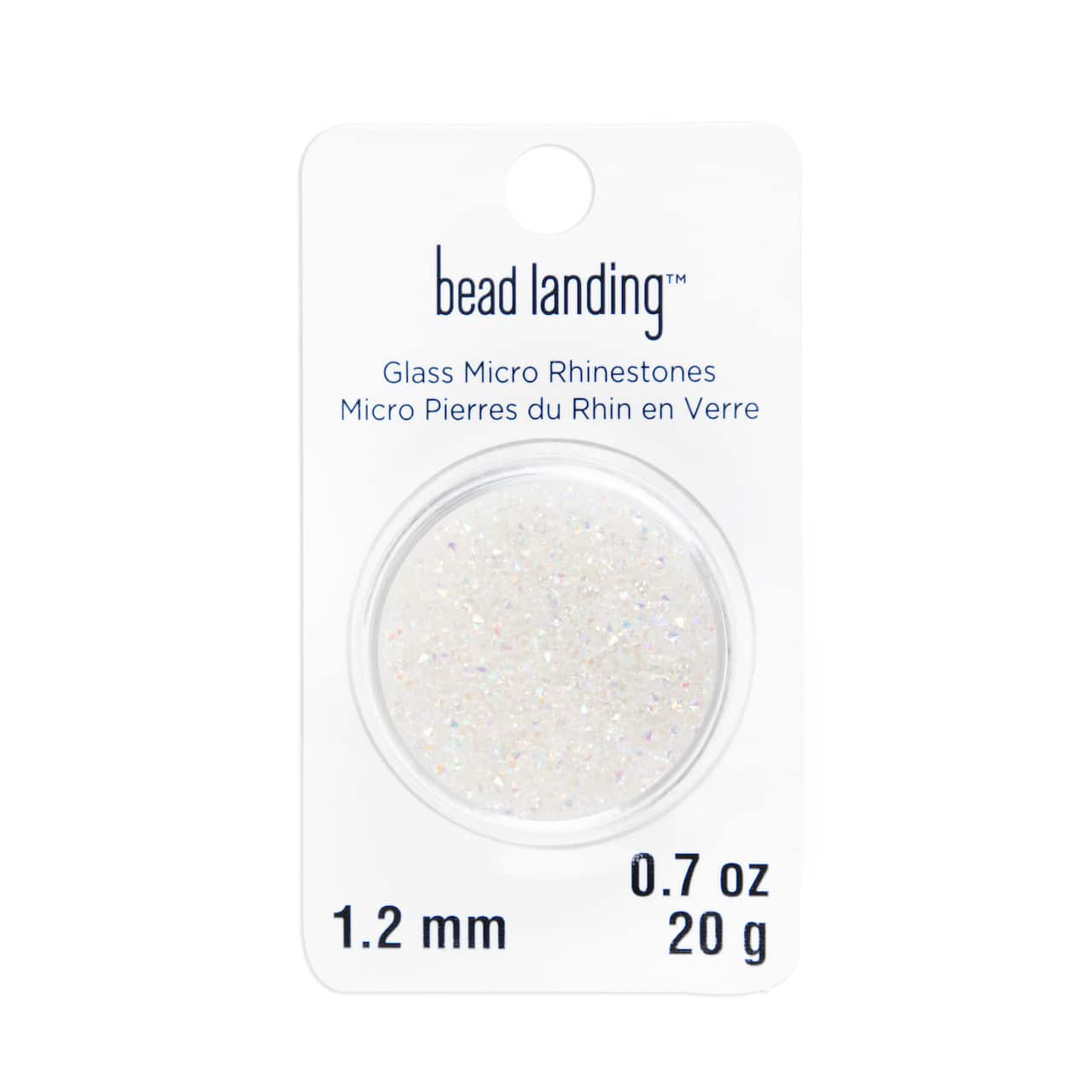 12 Pack: 1.2mm Glass Micro Rhinestones by Bead Landing™, 0.7oz.
